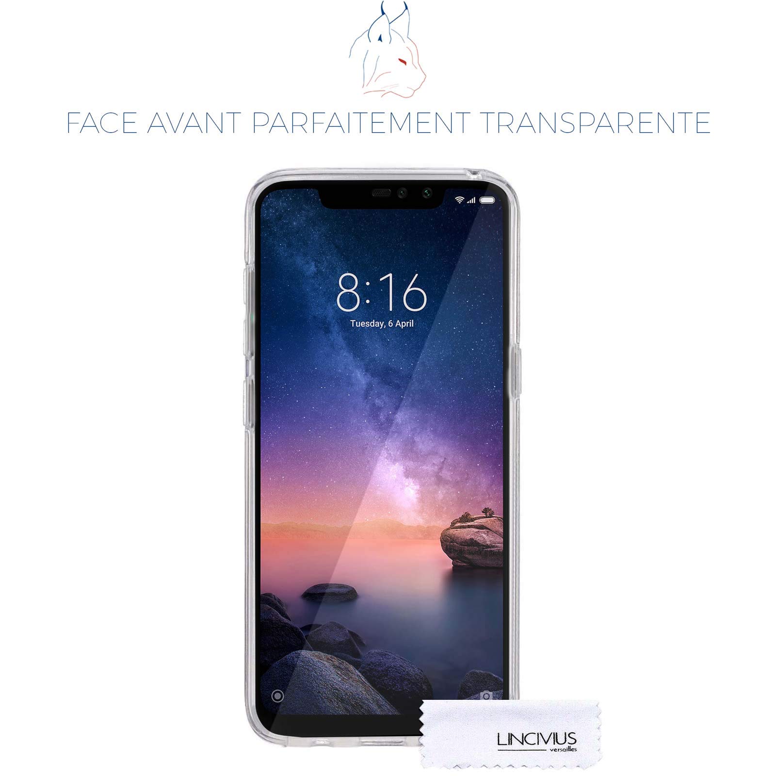Coque Integrale Compatible avec Xiaomi Redmi Note 6 Pro, Coque de Protection 2 en 1 Bumper Transparent Silicone Avant Et Arrière Contour Bumper Rigide pour Xiaomi Redmi Note 6 Pro, Transparent