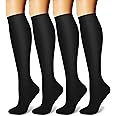 CHARMKING Compression Socks for Women and Men Circulation 4 Pairs 15-20 mmHg Best Support for Athletic Running Cycling