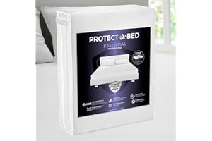 Protect-A-Bed Essential Mattress Pad Queen, 100% Waterproof, Dust Mite Barrier Mattress Pad, Breathable & Quiet, Antimicrobial, Fits 11"-18" Mattresses​