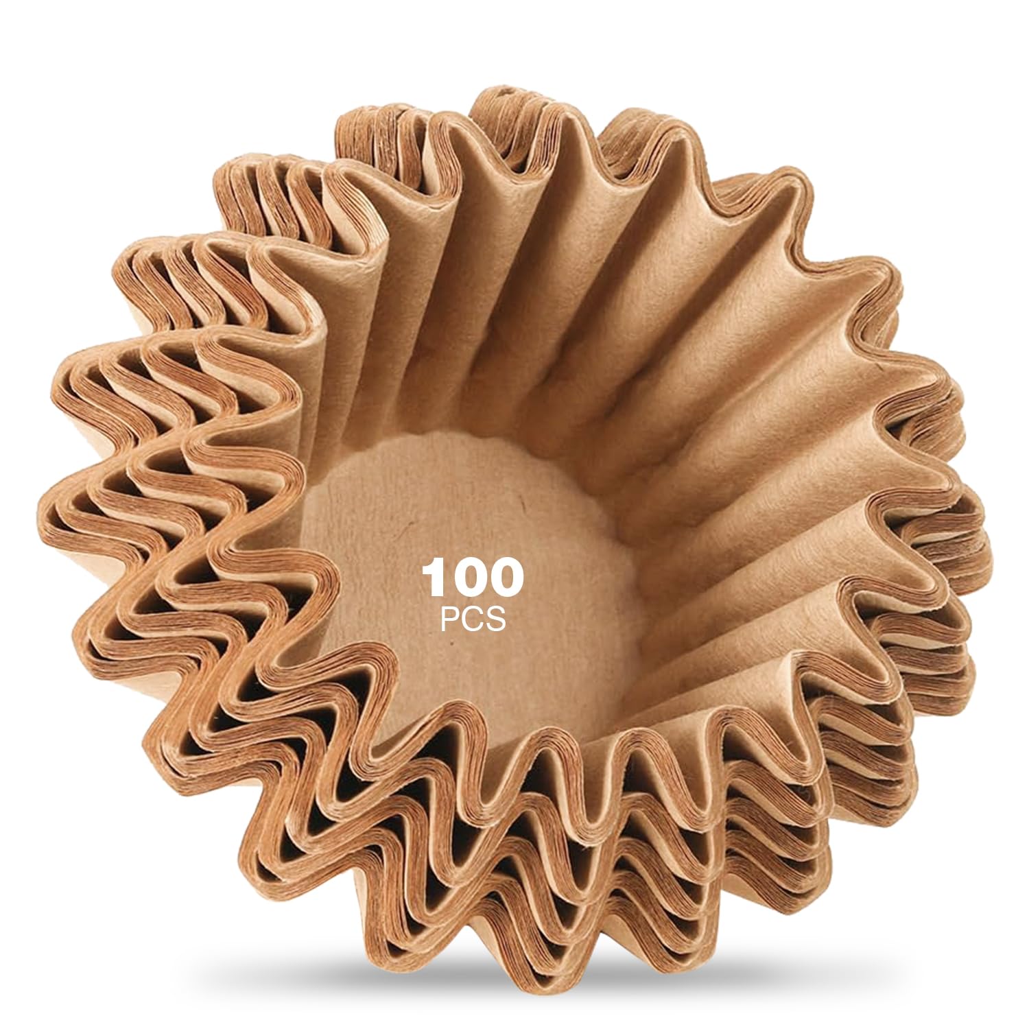 Photo 1 of 100 Count Unbleached Brew Basket Style Small Coffee Filters, 1-4 Cup Natural Basket Coffee Filter Paper, for 8-Cup Coffee maker
