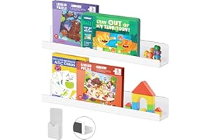 NGDILUXURY 2 Pack Magnetic Book Shelf for Whiteboard,Reusable Acrylic Magnetic Book Holder with Pen Container Floating Book Display Shelf Storage for Classroom Office Refrigerator Teacher 8.5 lbs White