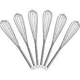 8 inch Mini Wire Whisk 6 Pack - Stainless Steel