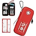 Klawdsky EpiPen Carry Case, Hard Emergency Medical Bag with Carabiner-for 2 EpiPens, Asthma Inhaler, Auvi-Q,Eye Drops,Anti-Histamine,Allergy Medication,Diabetes Travel Case for Adults