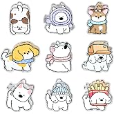Molybdix 9 PCS Dog Chip Clips, Food Bag Sealing Clips And Snack Bag Clips | Cute Acrylic Chip Clips With Secure Grip For Chips, Bread, Cereal, Coffee And Snack Bags, Reusable Food Storage Sealing Clips