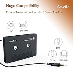 arsvita Car Audio Cassette to Aux Adapter, 3.5 MM