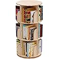 3 Tier 360° Rotating Stackable Shelves Bookshelf Organizer 360 Display Rotating Bookshelf Wood Book Shelf Organizer for Bedroom, Living Room, Study Room - Intexca