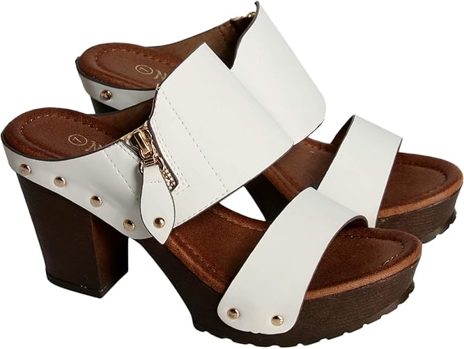 tan wooden heel sandals