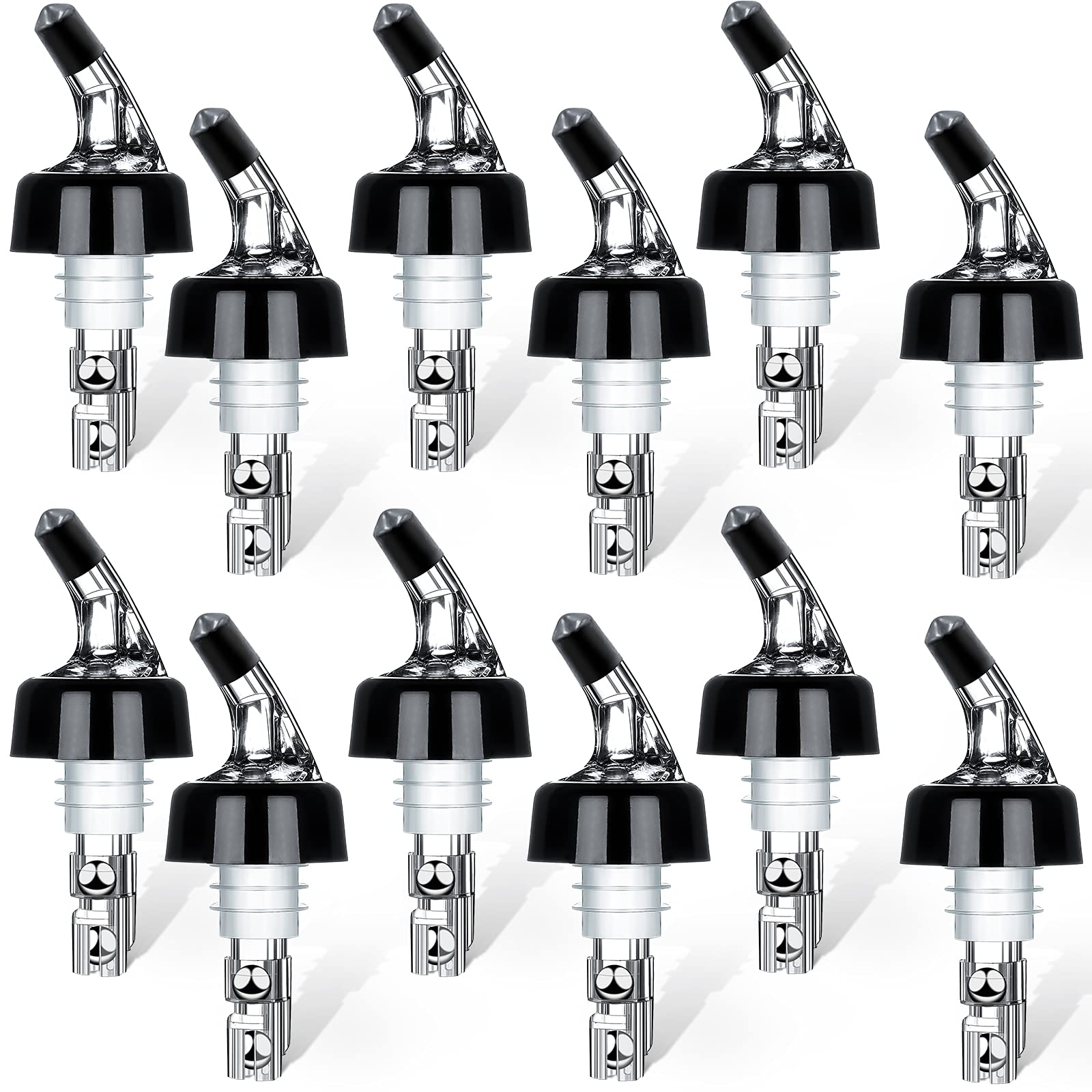 SuproBarware Measured Liqour Bottle Pourer Set of 12-1oz/30ml Quick Shot Spirit Measure Pourer Spouts Drinks Wine Cocktail Dispenser Stopper Home Bar Tools for Spirits Liquor Shots