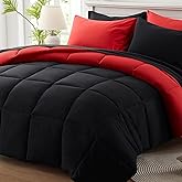 Anluoer Full Size Comforter Sets 7 Pieces, Black Bed in a Bag Bedding Set with 1 Comforter(82"*86"), 2 Pillow Shams, 2 Pillowcases, 1 Flat Sheet, 1 Fitted Sheet(54"*75")