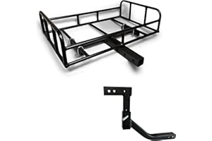 Designed specifically for The Width of an ATV or UTV Hitch Trail Width Cargo Carrier Basket Box with 2" Receiver Hitch Riser 