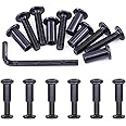 Swpeet 25Pcs M6x30mm Carbon Steel Black Hex Drive Socket Cap Bolts Barrel Nuts Assortment Kit with 1Pcs Allen Wrench, Screw Post Fit for Furniture Countsunk Belt Buckle Leather Binding Bolts