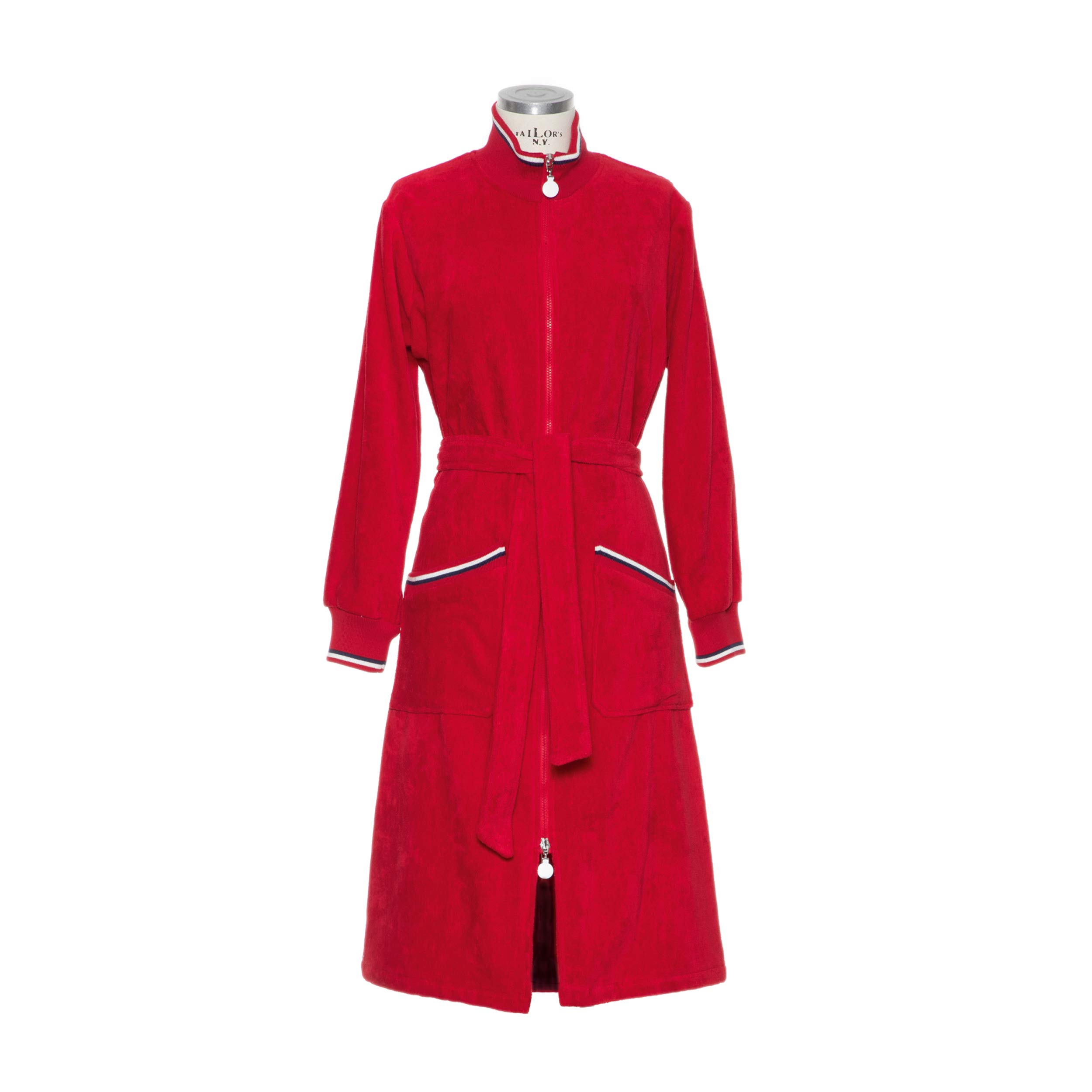 Möve Athleisure sporty robe with zip in size 38 made of 100% cotton (velours), ketchup