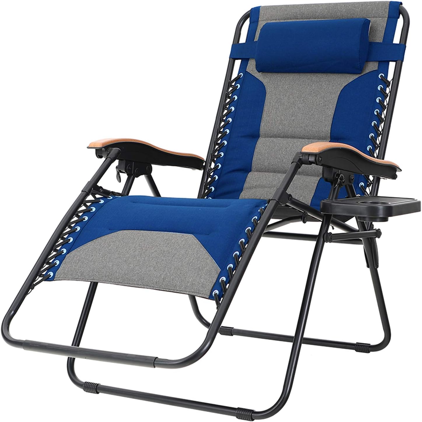 Sophia & William Padded Zero Gravity Chair Oversize Lounge Chair with Free Cup Holder, Supports 350 LBS (Blue)