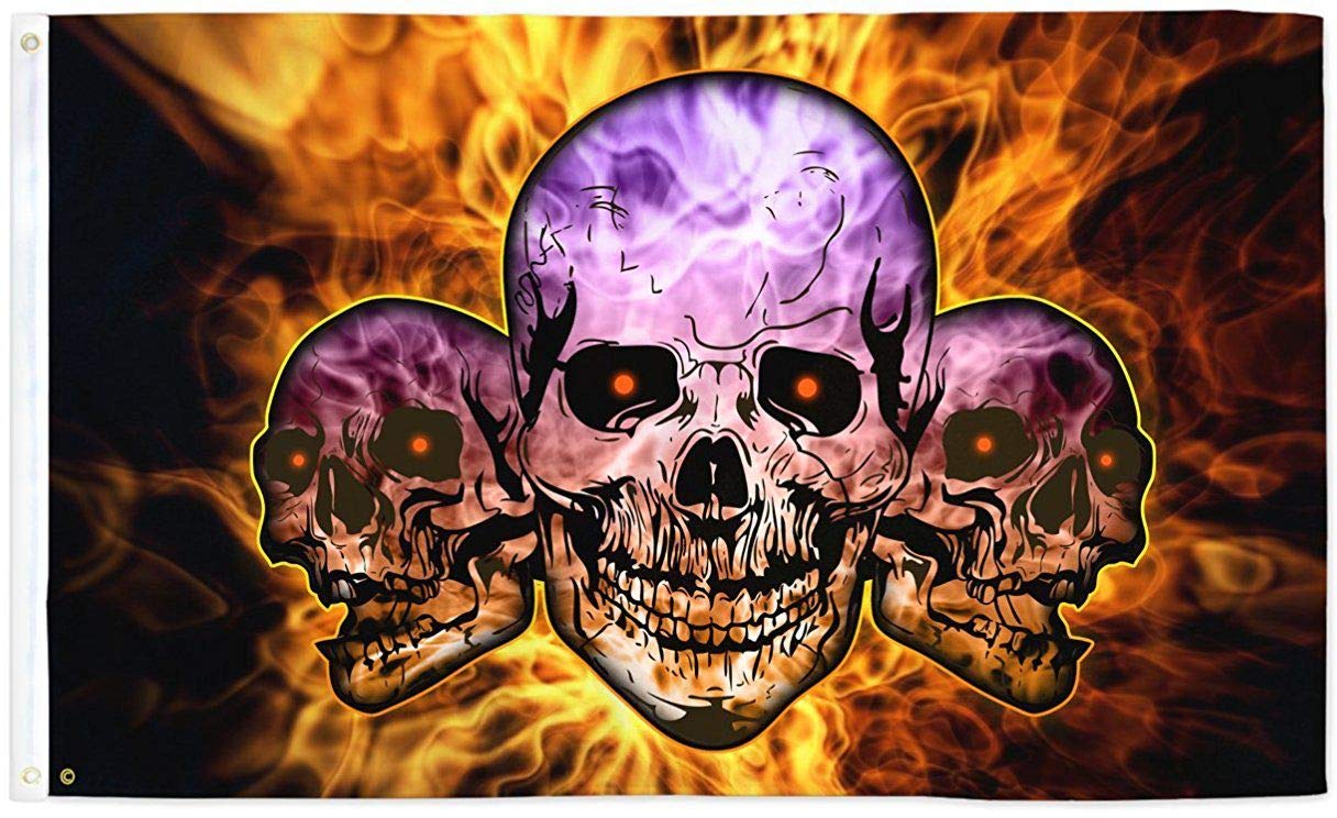 AZ FLAG - Skull Crossbones Deadly Trio Flag - 3x5 Ft - 100D Polyester Pirate Banner with Two Metal Grommets - Fade Resistant - Vivid Colors - 3' x 5' Feet - 150x90 Cm