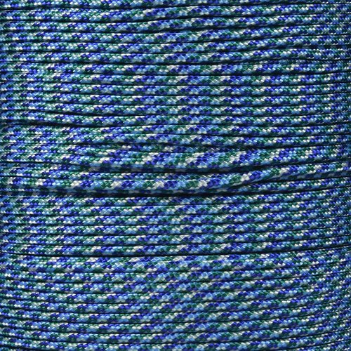 PARACORD PLANET 10, 25, 50, and 100 Foot Hanks of 425 Paracord (3mm) - Made of 100% Nylon for Tactical, Crafting, Survival, General Use, and Much More (Peacock, 100 Feet)