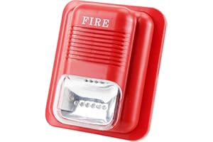 GLOGLOW Sound and Light Alarm, 12VDC 24V Strobe Siren Horn Alert System for Deaf People and Safety Notifications