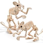 JOYIN 2 PCS Rats Skeleton Halloween Decoration 11 Inch Long Small Animal Skeleton Plastic Mouse Bones for Yard Garden Lawn Patio Graveyard Haunted House Halloween Party Favors Decor