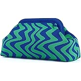 bohunono Woven Clutch Purses for Woman,Summer Beach Purse for Vacation, Woven Striped Dumpling Bag,Crochet Evening Handbag