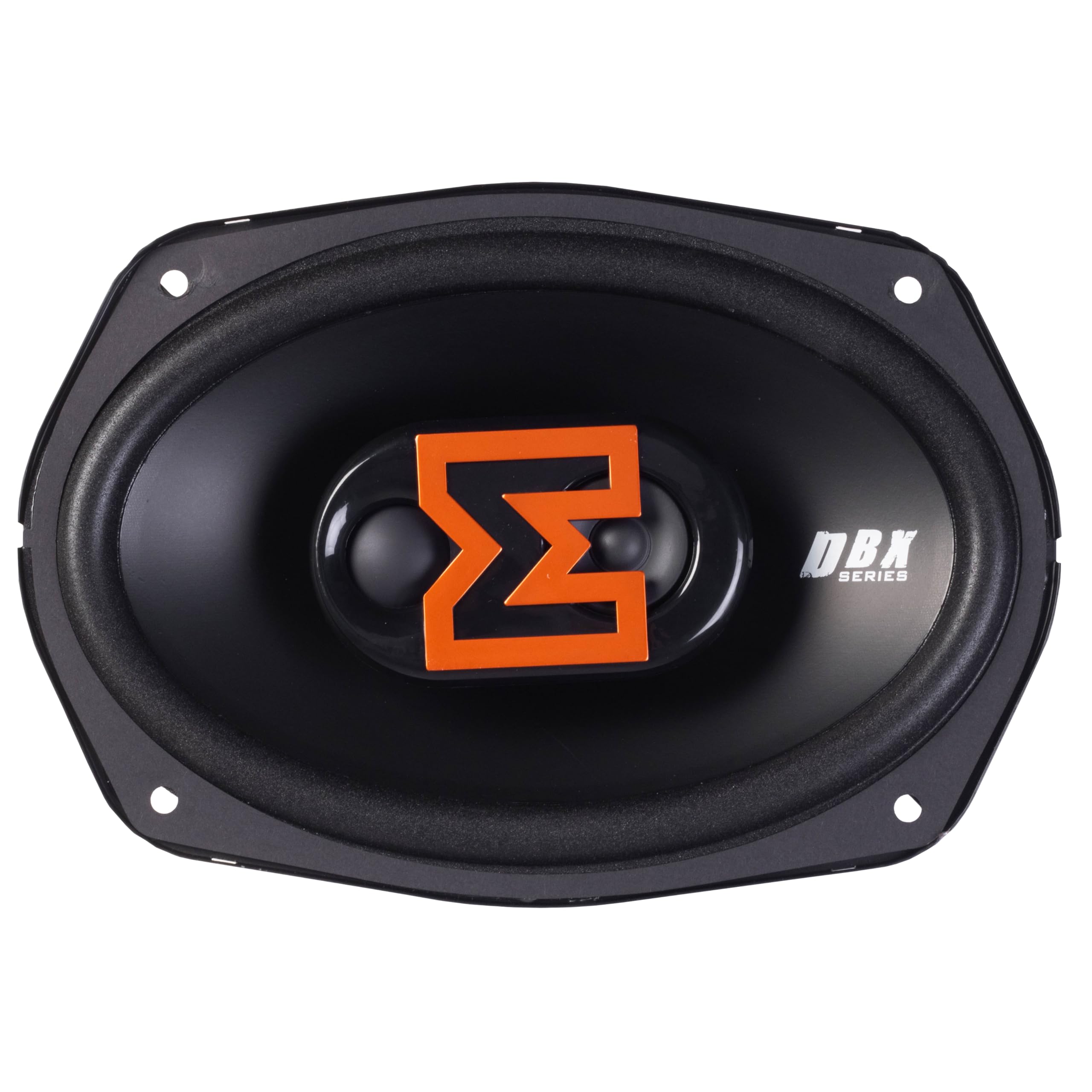 EDGE EDBX69 6X9” inch (15X22cm) 3 way Coaxial speaker - 150/300 W, Black and Orange. Includes Grilles, Sold in Pairs