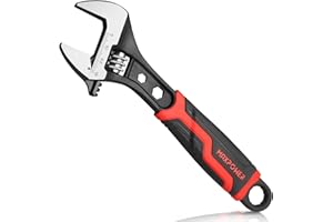 MAXPOWER Adjustable Wrench 8 Inch, 3-in-1 Multifunctional Sink Wrench, Metric & SAE Scales, CR V Steel Spanner Wrench with Ru