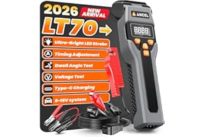 ANCEL LT70 Digital Timing Light Automotive, Inductive Ignition Timing Light Gun with Tachometer, Advance, Dwell & Voltage Tes