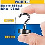 FINDMAG 6 Pack Magnetic Hooks 10 kg Neodymium Black Hooks with Hook view 2