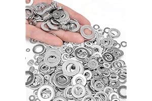 105Pcs 304 Stainless Steel Flat Washers, Fender Washers Assortment Kit 6 Sizes (M3-M10) for Screws Bolts Large and Small Hard