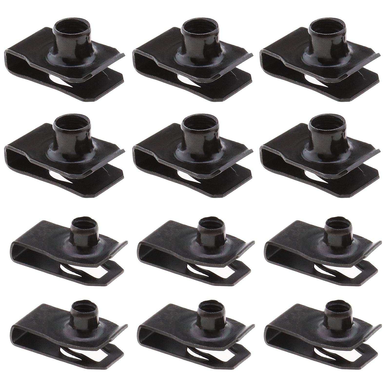 ECSiNG 20x Metal M6 M8 Lug U Nut Chimney U Nuts Fixings Panel For Motor Vehicles Domestic Appliances Black