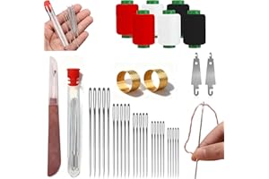 YIISHUIIL 37Pcs Sewing Tool Set,Big Eye Steel Sewing Needles Kit, Includes 25 Needles, Seam Ripper, Beginner Sewing Work Set, Sewing Needle Set