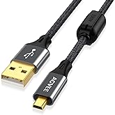 AGVEE 6.6ft USB Data Transfer Cable for Sony Cybershot Nikon Coolpix | USB Mini 8 Pin Battery Charger Cord for Sony Cybershot DSC, Nikon UC-E6/E16/E17/E23 Coolpix Camera DSLR