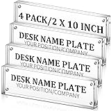 Geetery 4 Pcs Acrylic Office Desk Name Plate