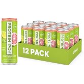 Protein Pop Plus - Sparkling Clear Protein Drink | 30g Whey Protein Isolate + Collagen | Zero Sugar, Lightly Carbonated, No Artificial Sweeteners (Citrus, 12 fl oz, 12 Cans)