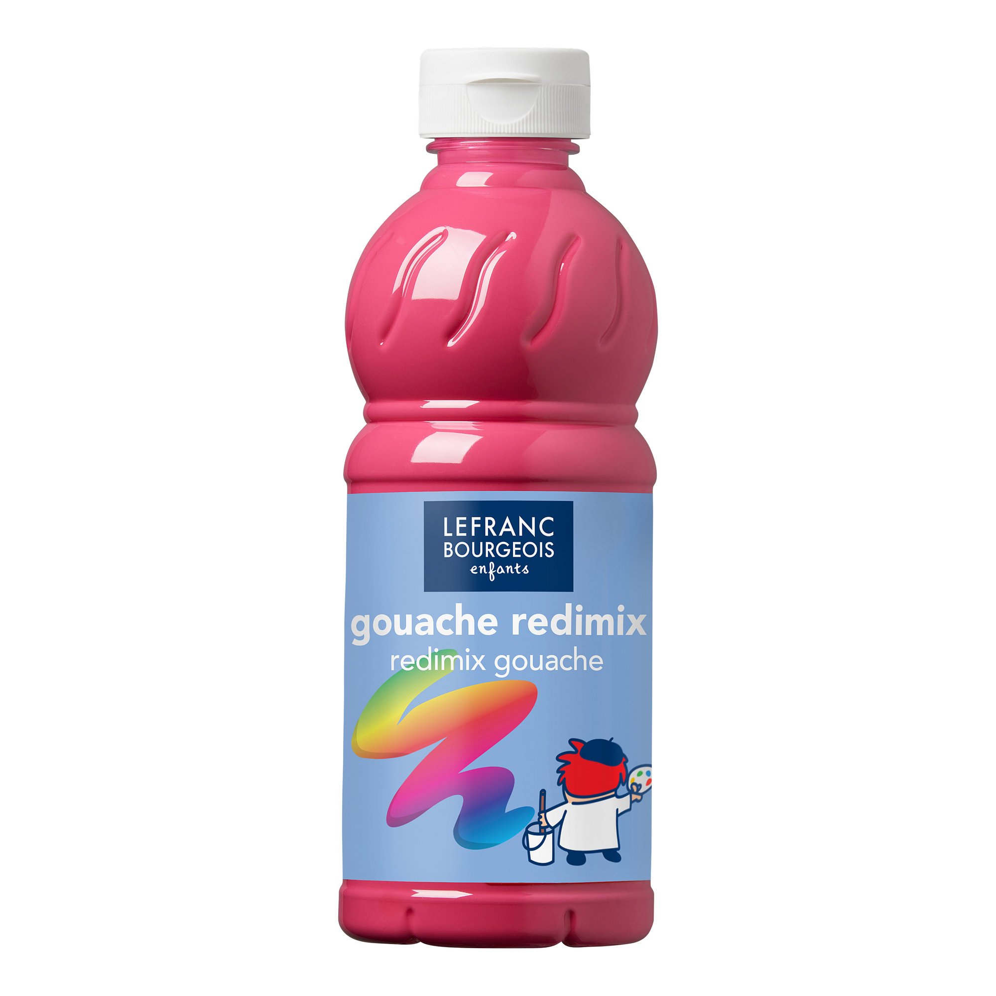 Lefranc & Bourgeois 188007 Children's Ready-to-Use Liquid Tempera Redimix Gouache Paint, 500 ml Bottle, Tyric Pink — image 1