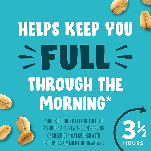 CHEERIOS OAT CRUNCH ALMOND BREAKFAST CEREAL, MADE WITH WHOLE GRAIN, LARGE SIZE, 18.2 OZ