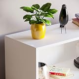 Vida Designs Cambridge 3 Tier Low Bookcase White Modern Wood Shelving view 4