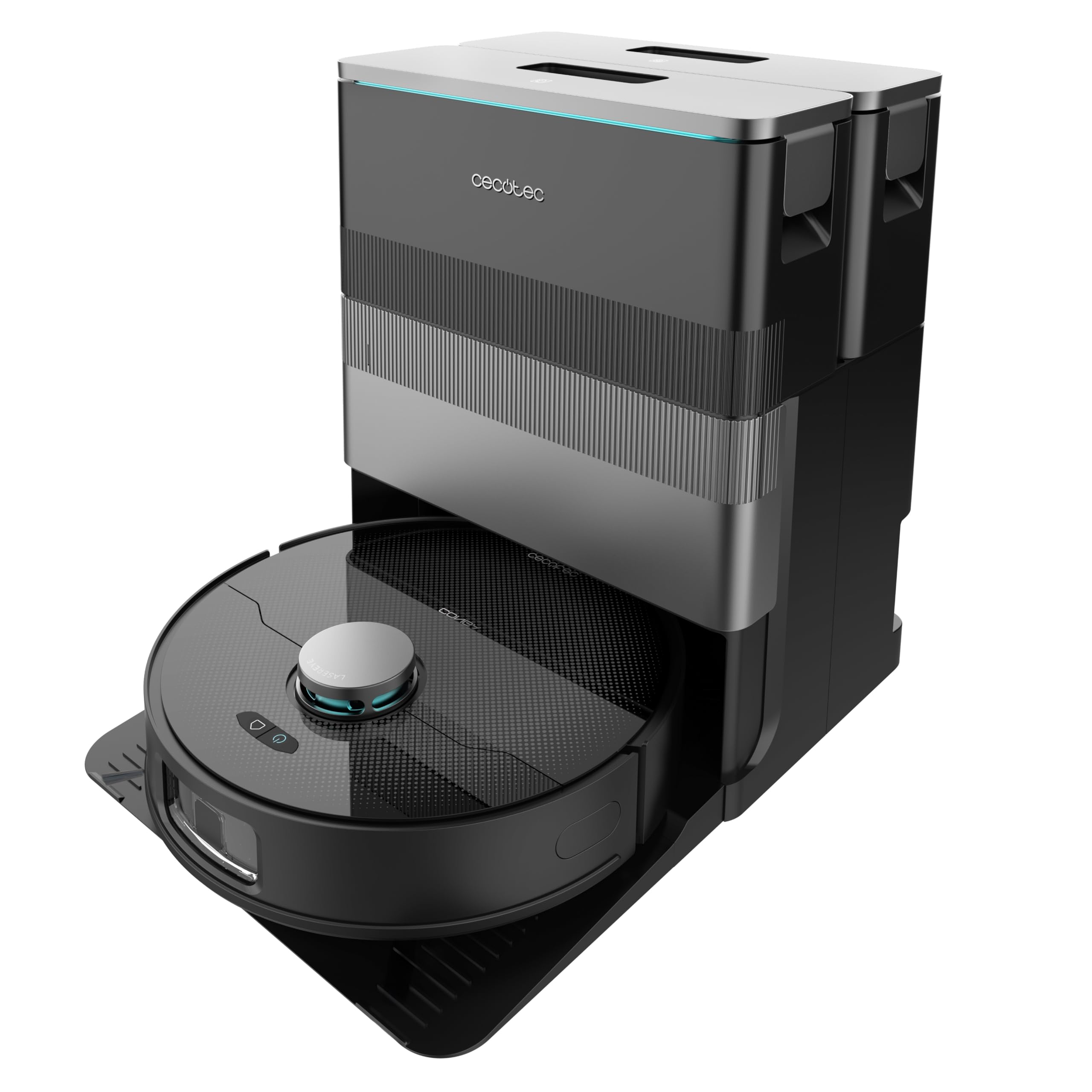 Cecotec Saugroboter mit Wischfunktion mit selbstentleerender Basis und IA Conga X70, Saugmotor, 15000 Pa, 4-in-1-Basis, Lasertechnologie, rotierende Mops, Seitenbürste, App und Bluethooth