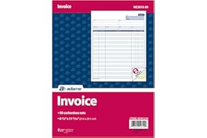 Adams Invoice Unit Set, 8.5 x 11.44 Inch, 2-Part, Carbonless, 50-Pack, White and Canary (NC2812-50)