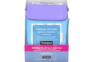 Neutrogena Day & Night Wipes with Makeup Remover Face Cleansing Towelettes & Night Calming Facial Cloths, Alcohol-Free Wipes 