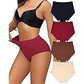 LEVAO Women Tummy Control Panties High Waist Seamless Underwear Full Coverage Brief No Show Postpartum Panties 4 Pack S-XXL