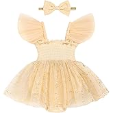 TITKKOP Baby Girl Tulle Romper|Newborn Summer Bodysuit|First Birthday Photo Shoot|Cake Smash Outfit for Infants 0-18M