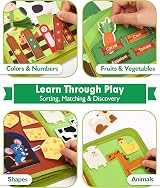 hahaland Toddler Busy Book Montessori Farm 20-in-1 Toy 1+ Year view 5