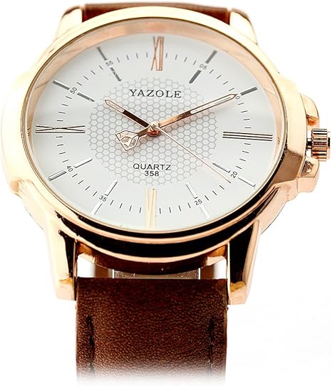 Amazon Pmj 鑑定 ブランド 人気 腕時計 メンズ ビックフェイス 世界 コレクション サファイアガラス リアル レザー 革 バンド D ﾌﾞﾗｳﾝ ﾎﾜｲﾄ 並行輸入品 腕時計 腕時計 通販