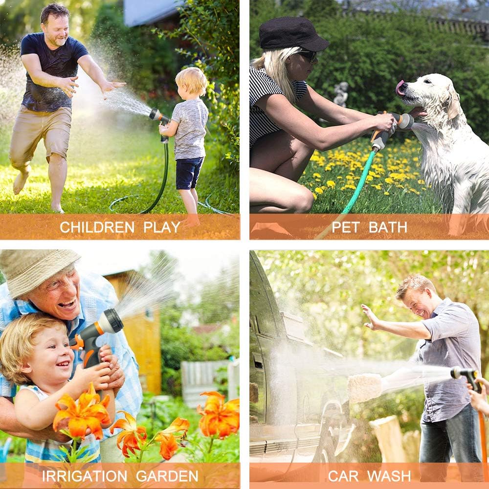 HEJUN Garden Hose Nozzle Sprayer, Hose Spray Nozzle with 8 Patterns, Water Hose Nozzle Heavy-Duty Nozzle for Hose Under High Pressure, Perfect for Watering Plants, Washing Cars and Showering Dogs & Pets : Garden & Outdoor