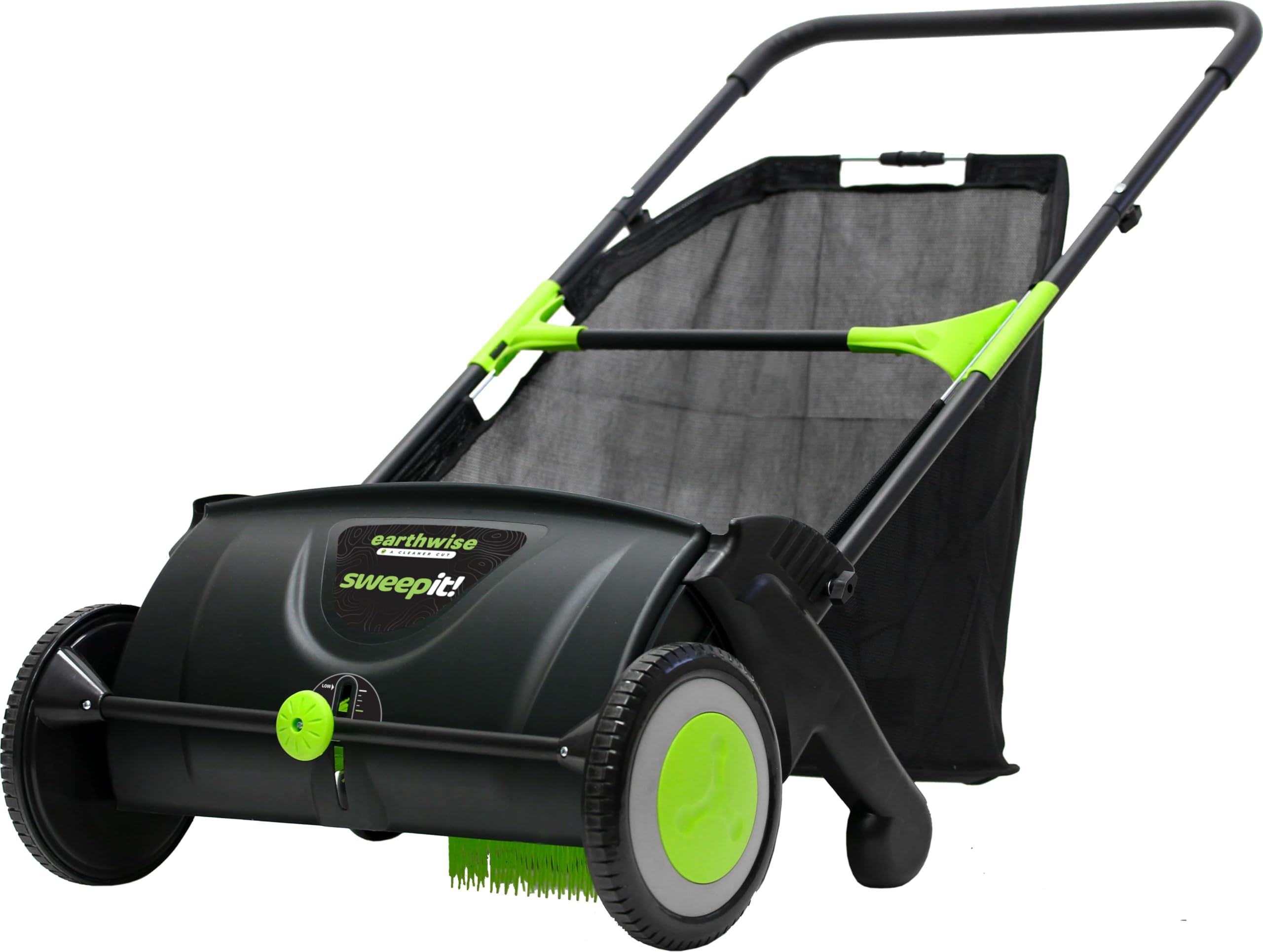 Photo 1 of **missing parts  Earthwise LSW70021 21-Inch Width Leaf & Grass Push Lawn Sweeper, Black