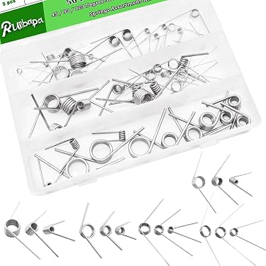 UNICRAFTALE 30-Pack Stainless Steel Double Torsion Springs – 13mm Wide, 30mm Long, 19mm Thick, 5.5mm Hole – Great For Curling Irons, DIY Repairs, And Mechanical Projects