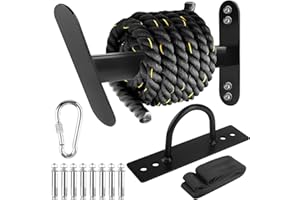 NELOMO Battle Rope Hanger Anchor Strap Kit Battle Rope Storage Rack Battle Rope Fastening Hook Wall Mount Exercise Rope Organiser Home Gym or Commercial Gym