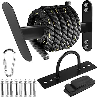 Battle Ropes For Home Gym Battle Rope Wall Mount Kit, Heavy Duty Rope Hook, Battle Rope Storage Rack, Gym Wall Mount Hook, Training Rings Storage Hook, Space Saving Gym Hook Anchor Ideas