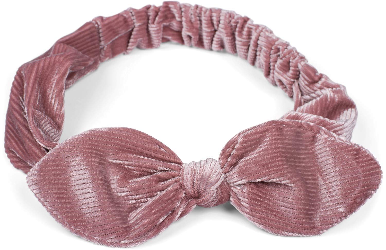 styleBREAKER Ladies Cord hairband with bow and elastic band, headband, headband, retro style, hair accessories 04026048, color:Old Rose