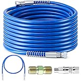 Gyfent 50Ft x 1/4"NPT Airless Paint Sprayer Hose Kit, 8500PSI High Pressure | with 5Ft Polymer Fiber Whip Hose, Stainless Steel Swivel Joint and 1/4" Stainless Steel Connector, Fits Most Airless Sprayers