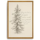 Huashi art Vintage Christmas Scripture Wall Art Framed Canvas Print with Christmas Tree Luke 2:14 Bible Verse Rustic Christian Winter Home Decor for Living Room, Bedroom & Farmhouse (12